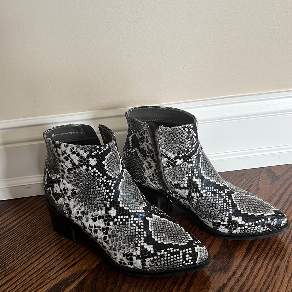 Blondo Emelia Black and White Snake Print